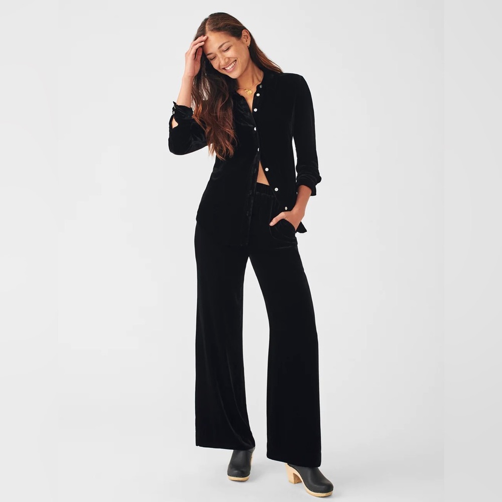 Faherty vintage silk velvet Genevieve pant